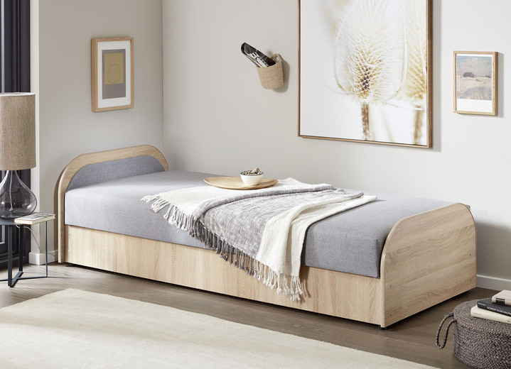 - Bett mit Bonnell-Federkern-Matratze, in Farbe SONOMA-GRAU Ansicht 1
