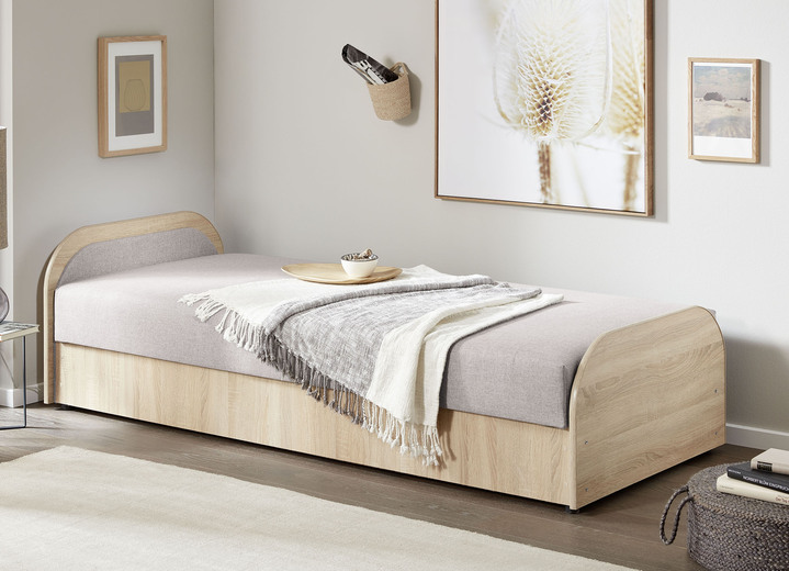 - Bett mit Bonnell-Federkern-Matratze, in Farbe SONOMA-CREME Ansicht 1