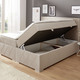 Boxspringbetten - Boxspringbett mit Topper und Bettkasten, in Farbe ROT – Farbe CREME – Ansicht 2