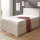 Boxspringbetten - Boxspringbett mit Topper und Bettkasten, in Farbe ROT – Farbe CREME – Ansicht 3