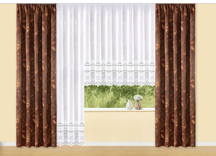 Klassisch - Blickdichte Verdunkelungsschals, in Größe 358 (H145xB140 cm) bis 456 (H245xB140 cm), in Farbe BRAUN Ansicht 3