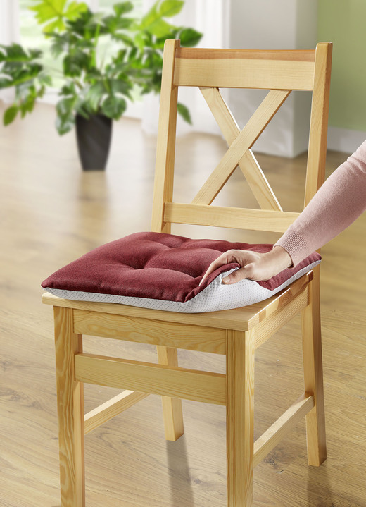 Dekokissen & Hüllen - Stuhlkissen mit rutschfester Rückseite, in Farbe TAUPE Ansicht 2