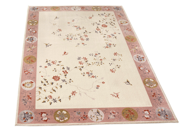 Klassisch - Brücken und Teppiche mit Blumen- und Rankenmotiven, in Größe 100 (50x 80 cm) bis 288 (240x340 cm), in Farbe NATUR-ROSÉ Ansicht 1