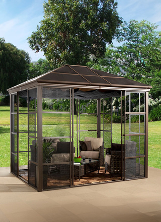 SOJAG Aluminium Pavillon Castel in edlem Bronzeton