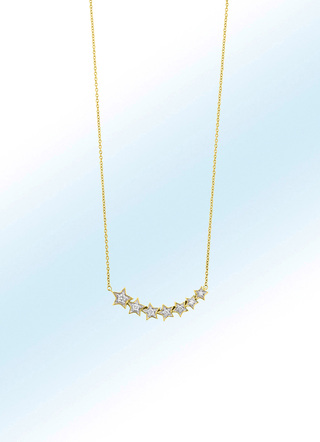 Sterne-Halskette mit Brillanten