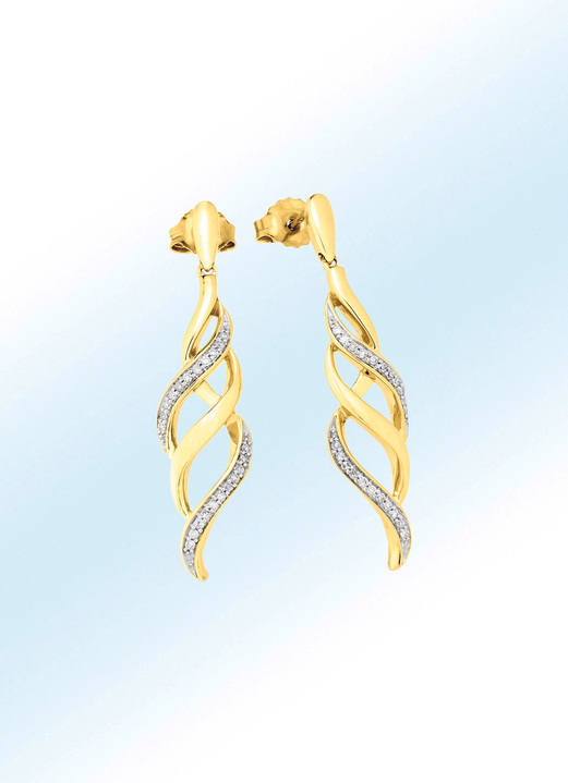 - Elegante Ohrstecker mit Diamanten, in Farbe