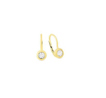 Ohrschmuck - Elegante Ohrringe in Gelbgold mit Brillant – Ansicht  Ohrschmuck - Elegante Ohrringe in Gelbgold mit Brillant, in Farbe  – Ansicht