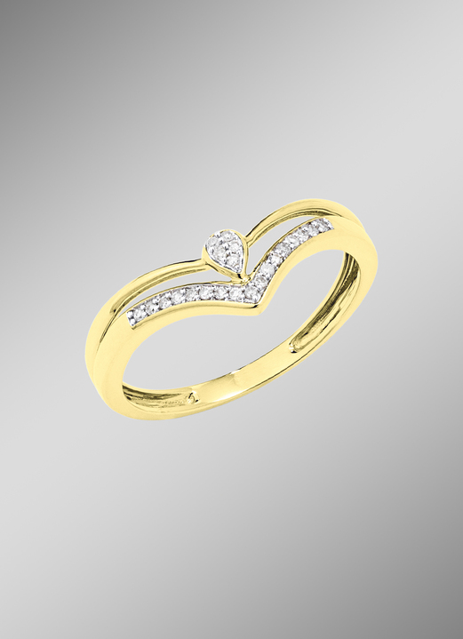 Ringe - Moderner Damenring mit 22 Diamanten, in Größe 160 bis 220, in Farbe  Ansicht 1