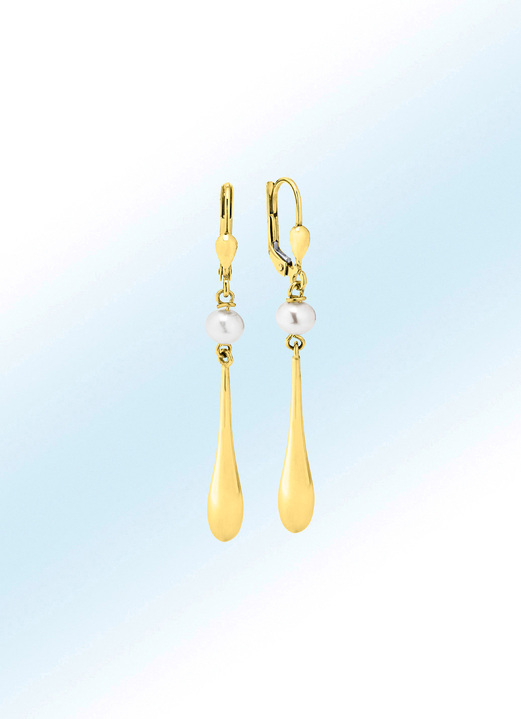 Ohrschmuck - Schicke Ohrringe mit Süßwasser-Zuchtperlen, in Farbe