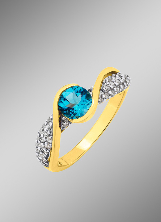 Ringe - Bezaubernder Damenring mit Blautopas, in Größe 160 bis 220, in Farbe  Ansicht 1