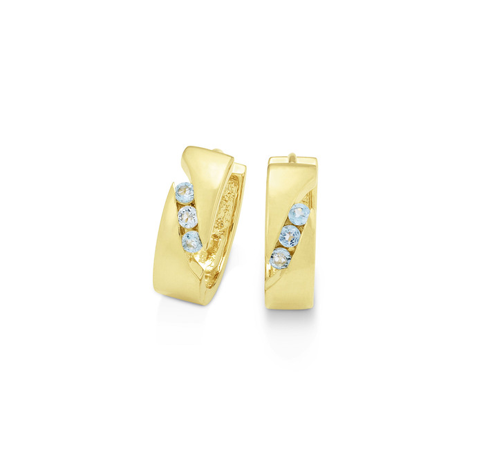 - Schicke Creolen mit Blautopas, in Farbe  Ansicht 2