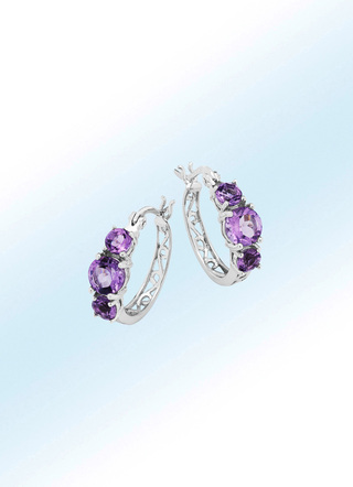 Creolen mit echt Amethyst