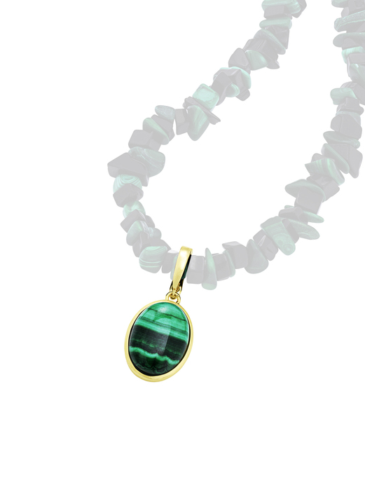 Anhänger - Anhänger mit echt Malachit, in Farbe  Ansicht 2