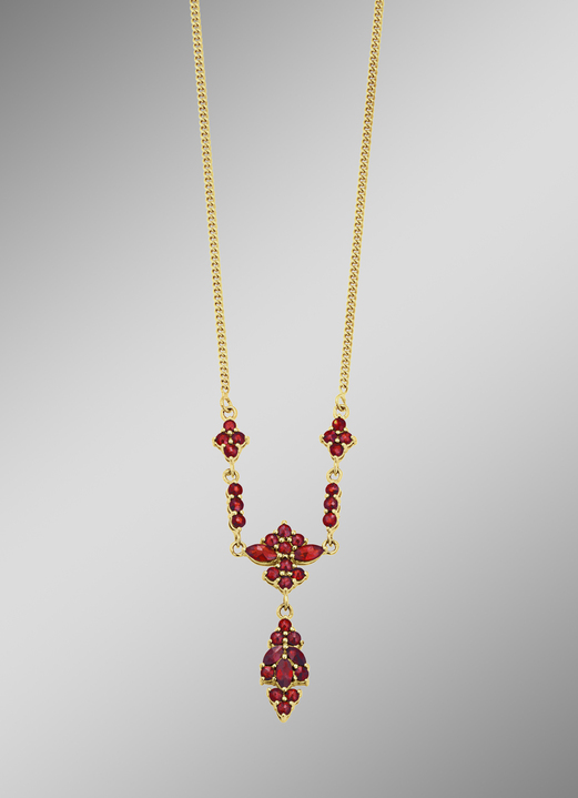 Halsketten - Auffällige Halskette mit echt Granat, in Farbe  Ansicht 1
