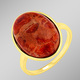 Ringe - Vergoldeter Damenring mit Koralle, in Größe 160 bis 220, in Farbe  – Ansicht 1