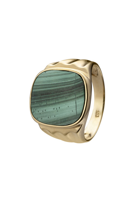 Ringe - Toller Herrenring mit echt Malachit Ansicht 2 Ringe - Toller Herrenring mit echt Malachit, in Größe 180 bis 240, in Farbe  Ansicht 2