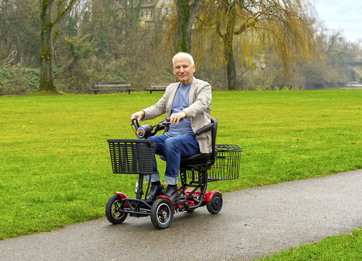 Elektromobile - Entspannt durch den Alltag mit dem Econelo 4-Rad-Roller Premium Version, in Farbe ROT Ansicht 1