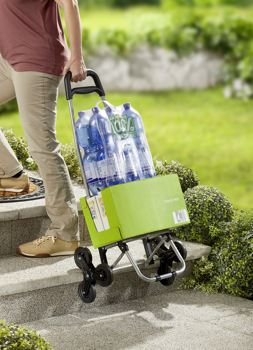 Einkaufstrolleys - Einkaufsroller mit Regenschirmhalter, in Farbe BLAU-WEISS Ansicht 2