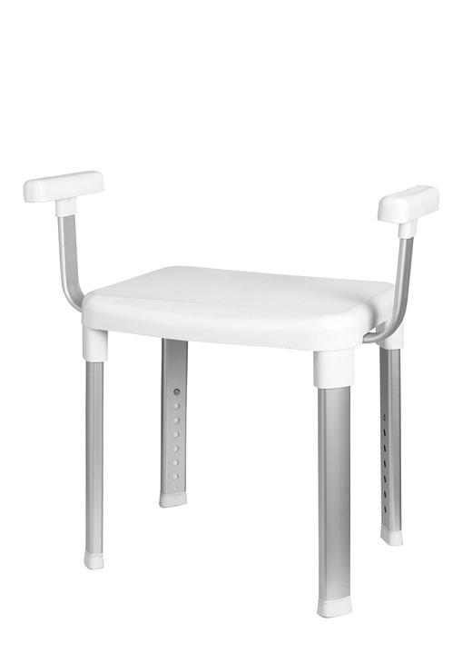 - Dusch-und Badehocker mit Armlehnen, in Farbe WEISS Ansicht 2