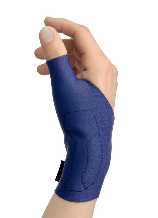 - Handgelenkbandage QUERV‘ACTIV™ von EPITACT®, in Größe L (17–19 cm) bis S (13–15 cm), in Farbe BLAU, in Ausführung linke Hand Ansicht 1