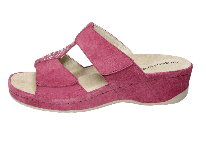 Gesundheitsschuhe - Klett-Pantolette aus echtem Leder, in Größe 036 bis 042, in Farbe BEIGE Ansicht 4