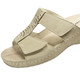Gesundheitsschuhe - Klett-Pantolette aus echtem Leder, in Größe 036 bis 042, in Farbe BEIGE – Farbe BEIGE – Ansicht 1