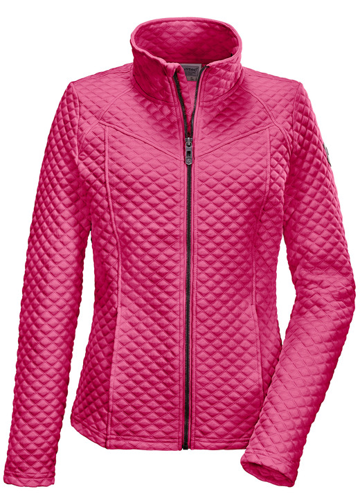 Funktionsjacken - Modische Damen-Stretch-Jacke mit Jaquard-Steppmuster, in Größe 036 bis 050, in Farbe ROSÉ Ansicht 1