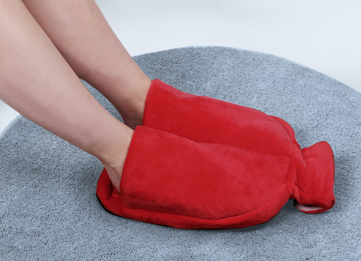 - Vital Comfort Fuß-Wärmflasche mit sanftem Fleece-Bezug, in Farbe ROT Ansicht 1
