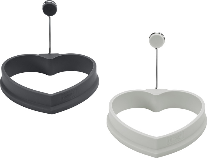 Haushalt - Hitzebeständiges Eiformer-Set aus Silikon, 2-teilig, in Farbe GRAU, in Ausführung Eiformer Herz Ansicht 3