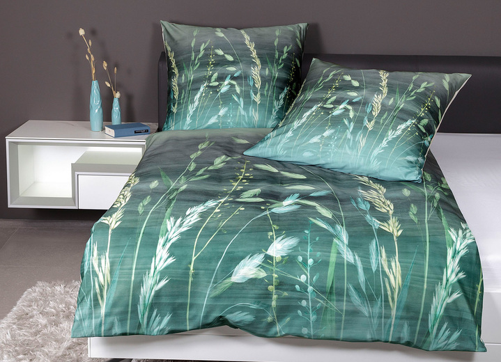 Bettwäschegarnituren - Bettwäsche-Garnitur mit Reißverschluss Ansicht 2 Bettwäschegarnituren - Bettwäsche-Garnitur mit Reißverschluss, in Größe 112 (80/80 cm + 135/200 cm) bis 115 (80/80 cm + 155/220 cm), in Farbe GRÜN Ansicht 2