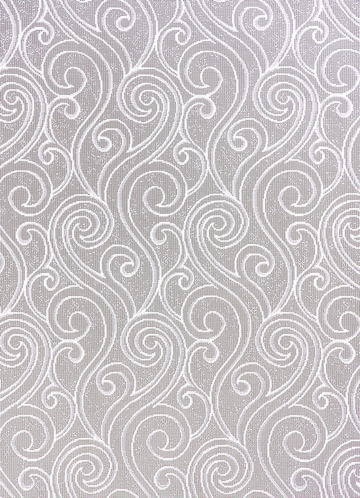 - Jacquard-Store mit gebogten Abschlüssen, in Größe 140 (H125xB300 cm) bis 283 (H245xB300 cm), in Farbe WEISS Ansicht 2
