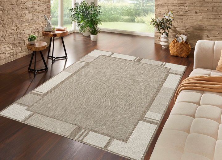 Modern - Pflegeleichte Teppiche für den Innen- und Außenbereich , in Größe 111 (Brücke, 60x110 cm) bis 282 (Teppich, 200x290 cm), in Farbe TAUPE Ansicht 1
