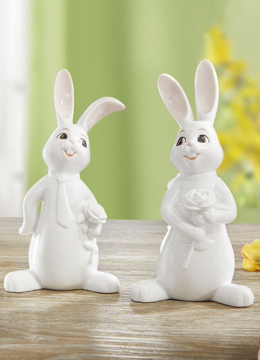 - Goebel-Hasen von Hand gefertigt und bemalt, in Farbe WEISS, in Ausführung Hasenmann Ansicht 2