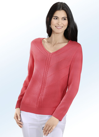 Pullover mit Zopfstreifen