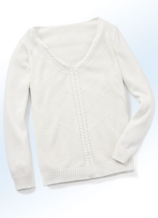 Pullover mit Zopfstreifen