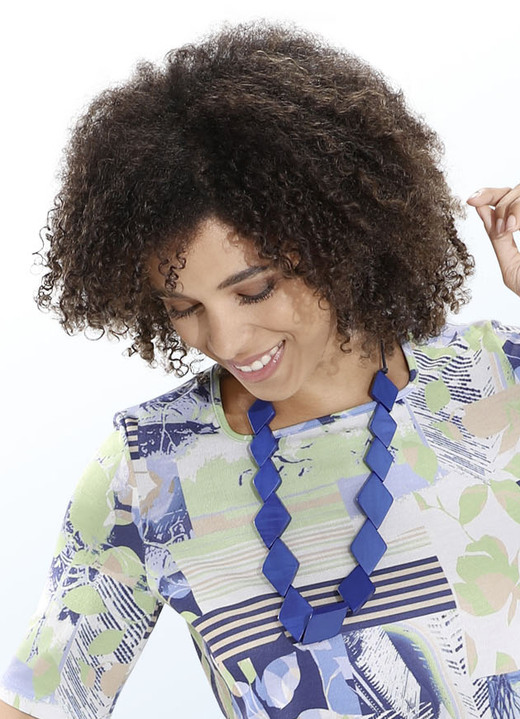 Halsketten - Fantastische Halskette mit Schmuckelementen aus Holz, in Farbe ROYALBLAU Ansicht 2