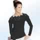 Pullover & Strickmode - Pullover mit edlem Spitzenbesatz – Farbe SCHWARZ Pullover & Strickmode - Pullover mit edlem Spitzenbesatz, in Größe L(44/46) bis XXL(52/54), in Farbe SCHWARZ