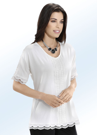 Shirt mit kurzen Fledermaus-Ärmeln in 2 Farben