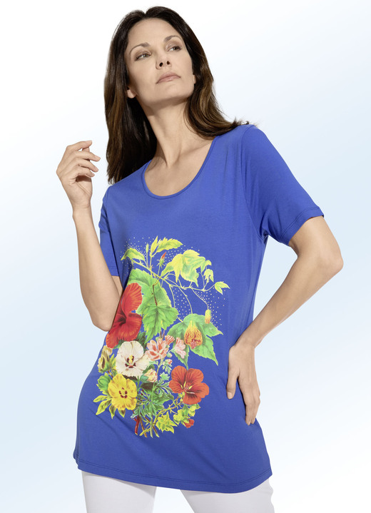 Shirts - Shirt mit Strasszier, in Größe 040 bis 050, in Farbe ROYALBLAU