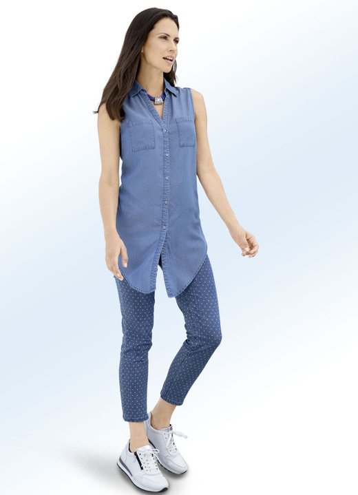 - Bluse in Jeansblau, in Größe 034 bis 050, in Farbe JEANSBLAU Ansicht 3