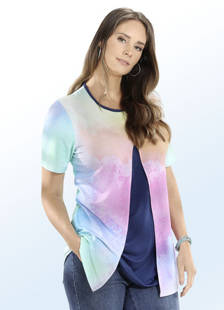 Longshirt in Jackenoptik