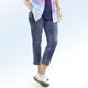 - Jeans in 7/8-Länge mit Fransensaum und schöner Perlenzier, in Größe 019 bis 058, in Farbe JEANSBLAU – Farbe JEANSBLAU – Ansicht 1