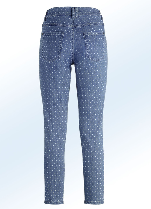 Hosen - Jeans mit angesagter Punktedessinierung, in Größe 017 bis 050, in Farbe JEANSBLAU Ansicht 2