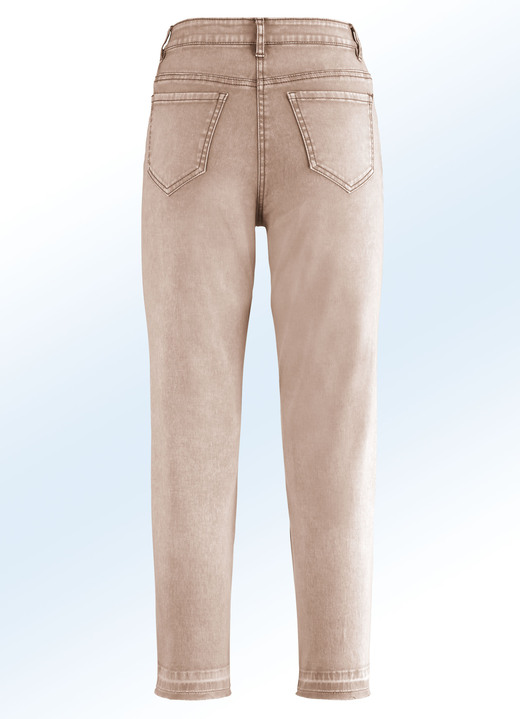 Hosen mit Knopf- und Reißverschluss - Jeans in 7/8-Länge mit modischer Saumfärbung, in Größe 017 bis 048, in Farbe ROSENHOLZ Ansicht 2