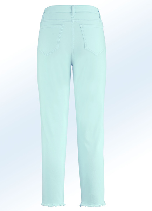 Hosen - Hose in 7/8-Länge mit interessantem Fransenabschluss, in Größe 017 bis 050, in Farbe MINT Ansicht 2