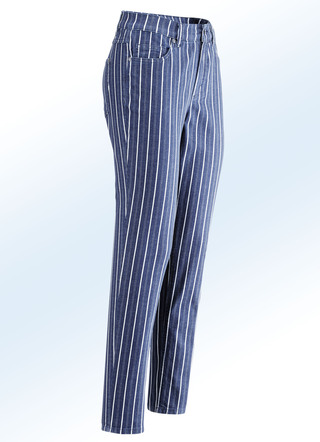 Jeans in aparter Streifendessinierung