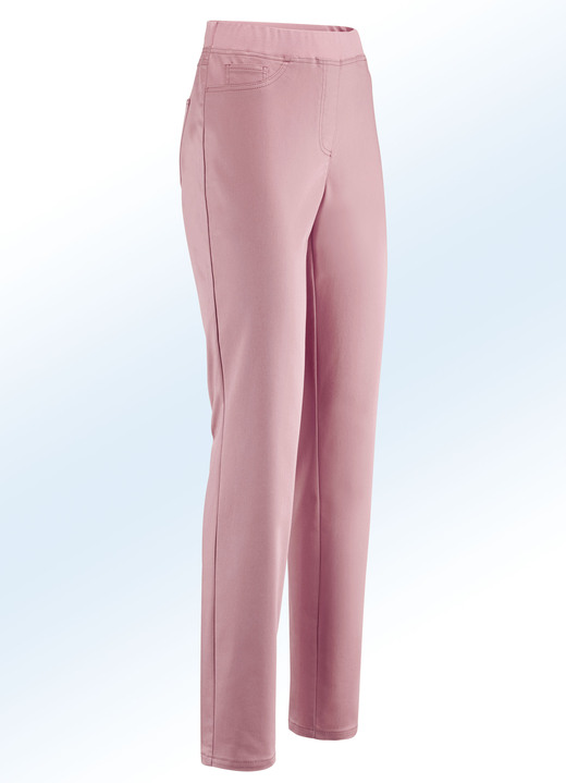 Hosen - Edle Hose in Schlupfform, in Größe 018 bis 054, in Farbe DUNKELROSÉ Ansicht 1