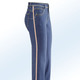 - Jeans mit modischem Zierband, in Größe 017 bis 050, in Farbe JEANSBLAU-ECRU-ORANGE – Farbe JEANSBLAU-ECRU-ORANGE – Ansicht 1