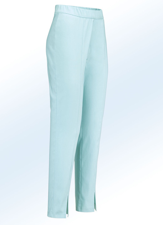 Hosen in Schlupfform - Hose mit angesagten Beinschlitzen, in Größe 018 bis 052, in Farbe AQUA Ansicht 1