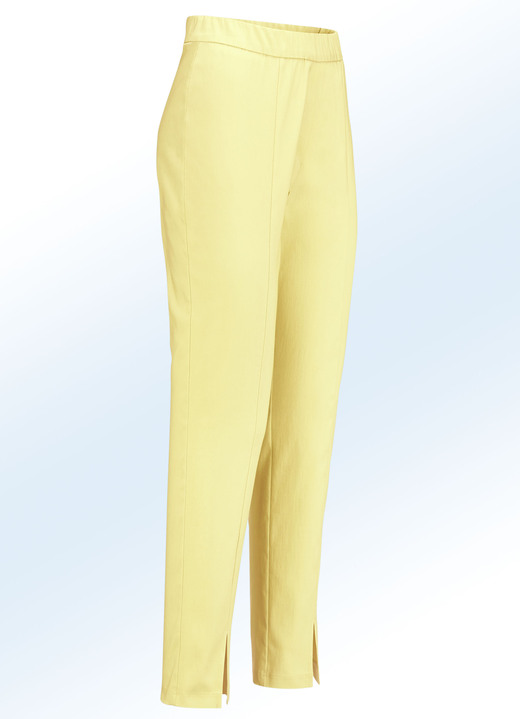 Hosen - Hose mit angesagten Beinschlitzen, in Größe 018 bis 052, in Farbe GELB Ansicht 1